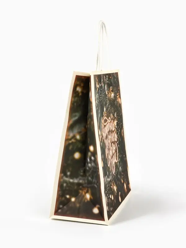 Пакет бумажный подарочный новогодний крафт &laquo;С Новым годом&raquo; 27&times;21&times;11 см