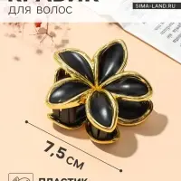 Крабик для волос &laquo;Анита&raquo;, 7.5&times;7.5 см, матовый, чёрно-золотой