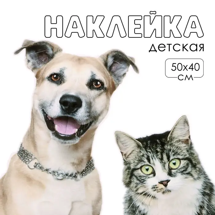 Интерьерная наклейка 3Д TAKE IT EASY &laquo;Домашние питомцы рады&raquo;, 50&times;40 см