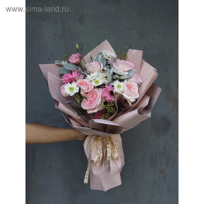 Пленка для цветов Пленка для цветов "Красота цветов", матовая, красный, 57 см х 5 м