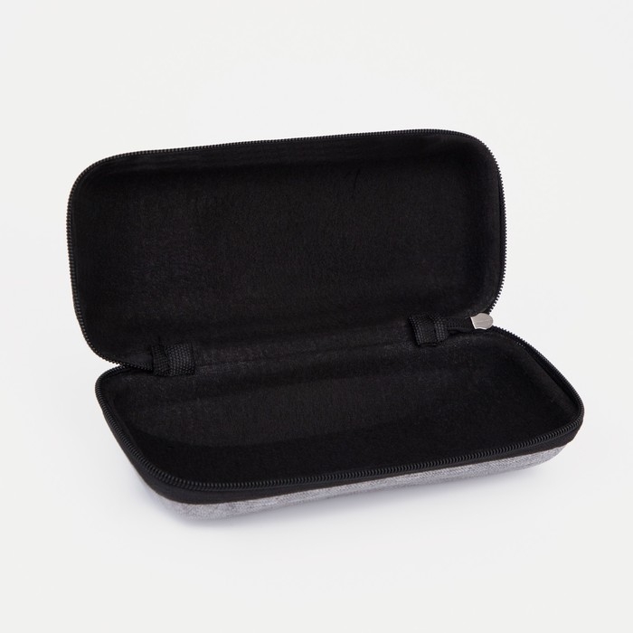 Футляр для очков на молнии, длина 17 см, цвет серый Футляр для очков на молнии, длина 17 см, цвет серый