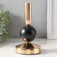 Металлический подсвечник на 1 свечу &laquo;Продо&raquo;, чёрный, d=2 см, 9&times;9&times;17 см
