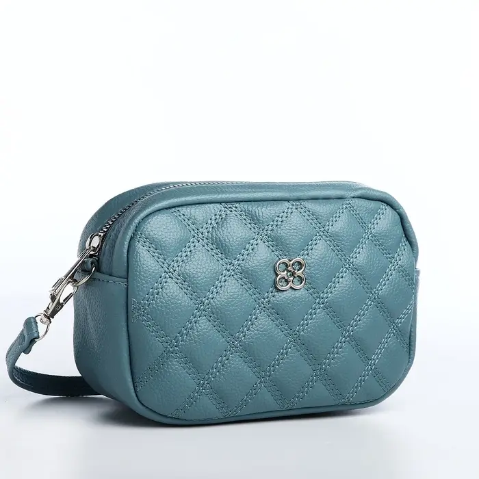 Сумка женская кросс-боди на молнии, 20&times;6.5&times;13 см, голубая