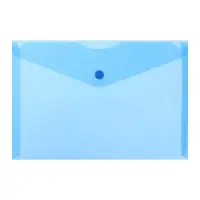 Папка-конверт на кнопке А5, 180 мкм, Calligrata Office, полупрозрачная, синяя