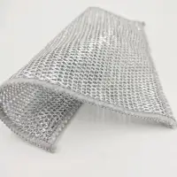 Сетка для мытья посуды узелковая, металлическая, однослойная, 5 шт., 19&times;19 см
