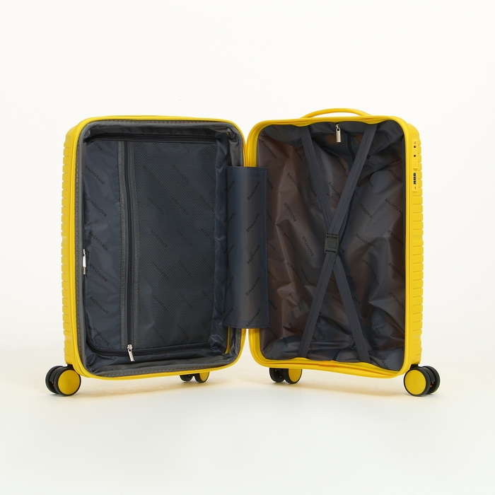 Чемодан малый 47 л (S) Bagvoyage, отдел на молнии, с расширением, кодовый замок, 4 колеса, цвет жёлтый Чемодан малый 47 л (S) Bagvoyage, отдел на молнии, с расширением, кодовый замок, 4 колеса, цвет жёлтый
