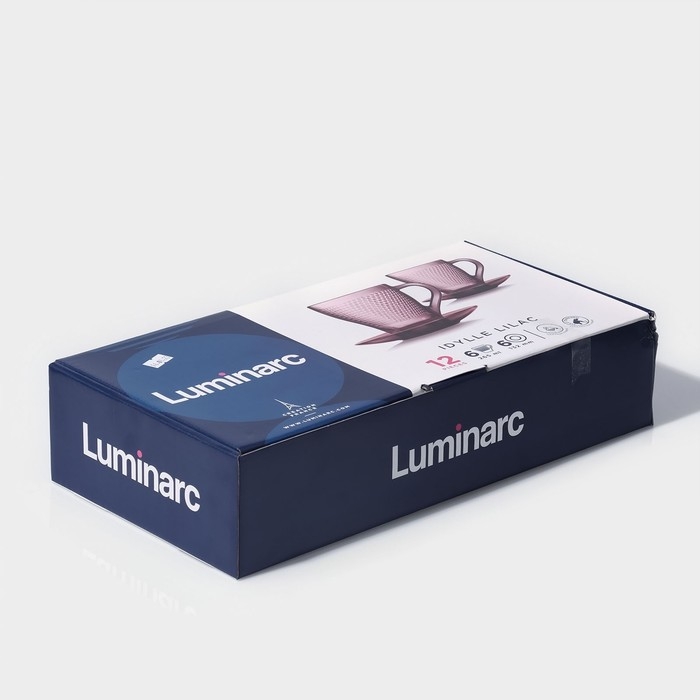 Чайный стеклянный набор Luminarc «Идиллия», 12 предметов: кружка 265 мл, 6 шт, блюдце d=13 см, 6 шт, цвет лилак Чайный стеклянный набор Luminarc «Идиллия», 12 предметов: кружка 265 мл, 6 шт, блюдце d=13 см, 6 шт, цвет лилак