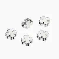 Бусина-разделитель родир. «Клевер», 7×7мм, d(вн.)=2мм, (набор 10 штук), медь, цвет серебро Бусина-разделитель родир. «Клевер», 7×7мм, d(вн.)=2мм, (набор 10 штук), медь, цвет серебро