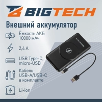 Внешний аккумулятор BigTech (BT-PB-10-BL-14) 10000 mAh черный
