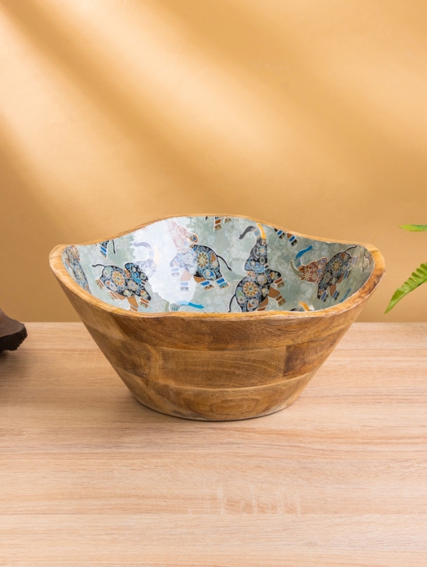 Салатник Салатник "Мудрый слон" дерево манго 29х29х11 см