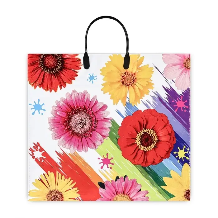 Пакет «Яркость весны», полиэтиленовый с пластиковой ручкой, 37×34 см, 90 мкм