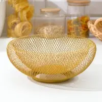 Ваза для фруктов &laquo;Сплетение&raquo;, 25&times;25&times;10, жесть, цвет бронза