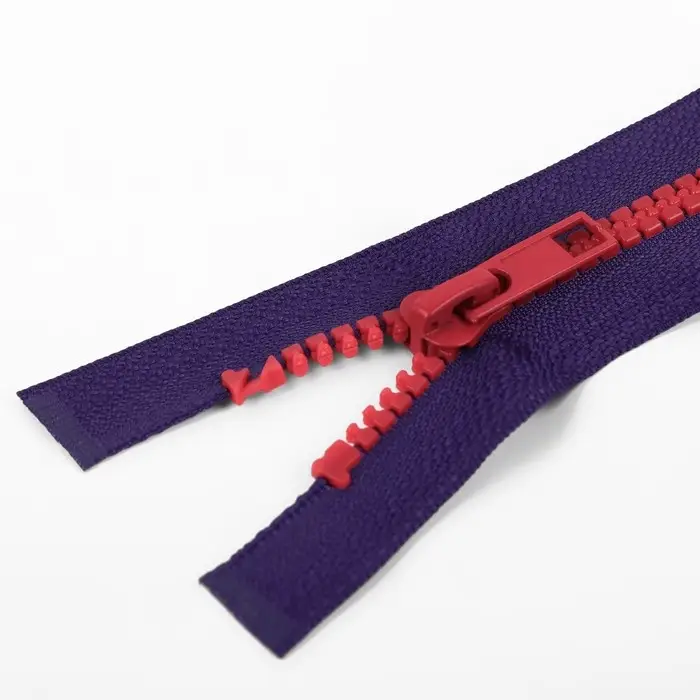 Молния «Трактор», №5, разъёмная, замок автомат, 80 см, синяя, красная