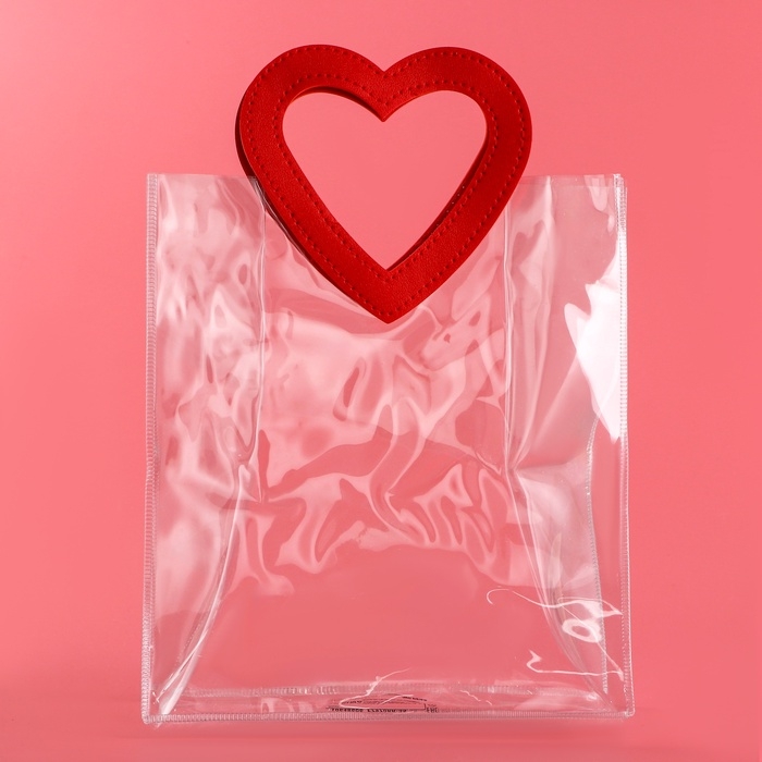 Пакет подарочный из ПВХ, розовый, 26.5 x 23 x 12 см Пакет подарочный из ПВХ, розовый, 26.5 x 23 x 12 см