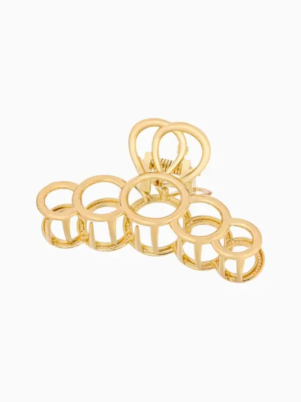 Крабик для волос &laquo;Либерти&raquo;, кольца, 7.5 см, золотистый