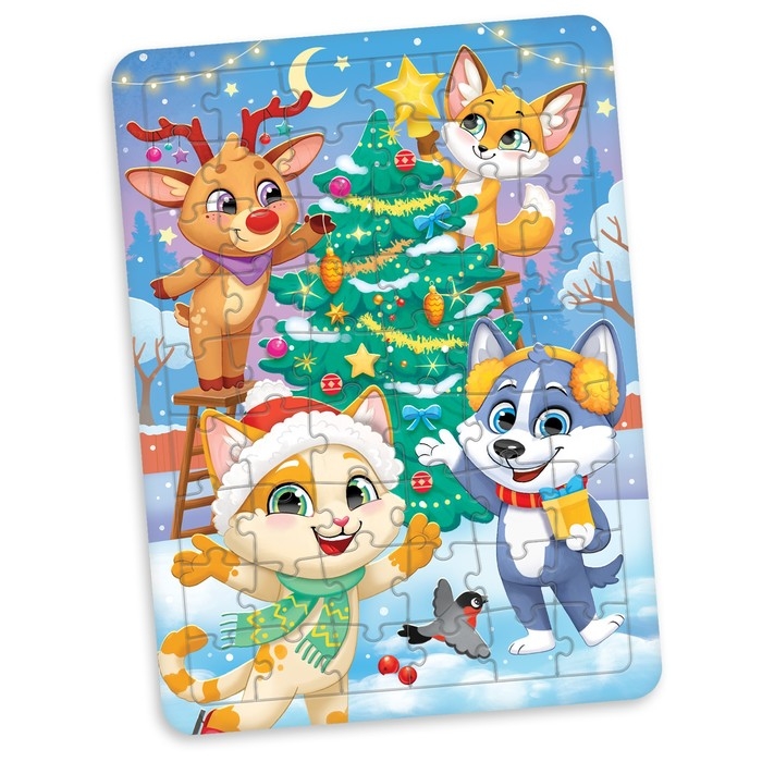 Пазл «Новогодние зверята» Пазл «Новогодние зверята»
