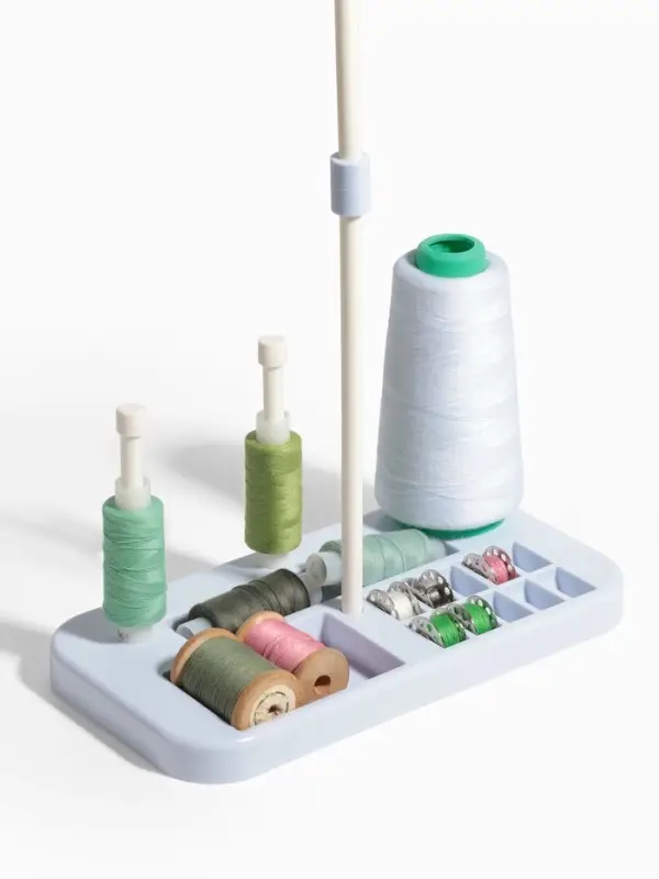 Органайзер-стойка для ниток, на подставке, 20.7&times;10.8&times;36.5 см, голубой, белый