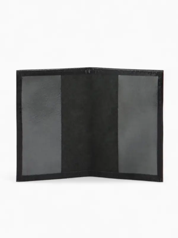 Обложка для пенсионного удостоверения, из натуральной кожи, чёрная