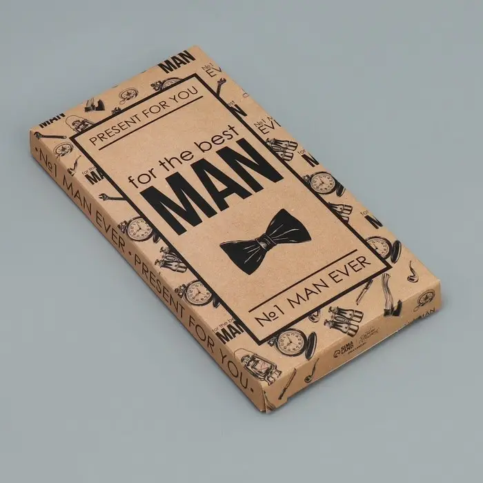 Коробка для шоколада, кондитерская упаковка For the best man, 17 х 8.5 х 1.5 см Коробка для шоколада, кондитерская упаковка For the best man, 17 х 8.5 х 1.5 см