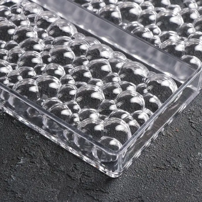 Форма для шоколада KONFINETTA &laquo;Воздушный&raquo;, пластик, 3 ячейки, 27.5&times;17.5&times;2.5 см, ячейка 15.3&times;7.5&times;0.8 см, прозрачная