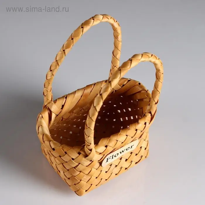 Корзина плетёная для хранения, 17&times;13&times;9.5 см, ручка h=14 см, секвойя