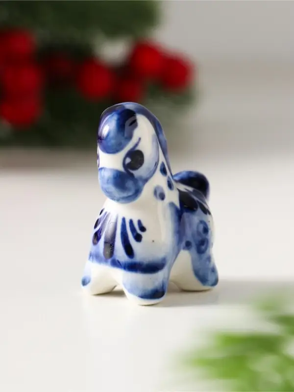 Сувенир Лошадка Кроха, 4х4х2,5 см, гжель Сувенир Лошадка Кроха, 4х4х2,5 см, гжель