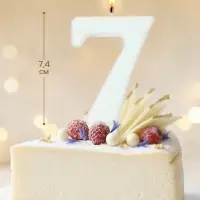 Свеча в торт &laquo;Соло. Цифра 7&raquo;, 8.2 см, белый блеск