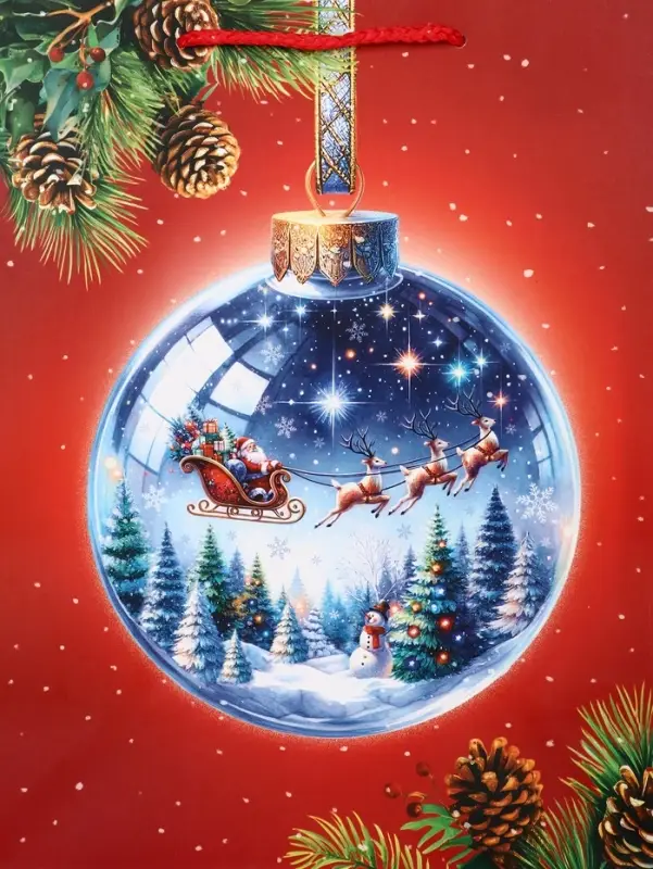 Пакет подарочный новогодний ламинированный, «Шар» , 26×12×32 см Пакет подарочный новогодний ламинированный, «Шар» , 26×12×32 см