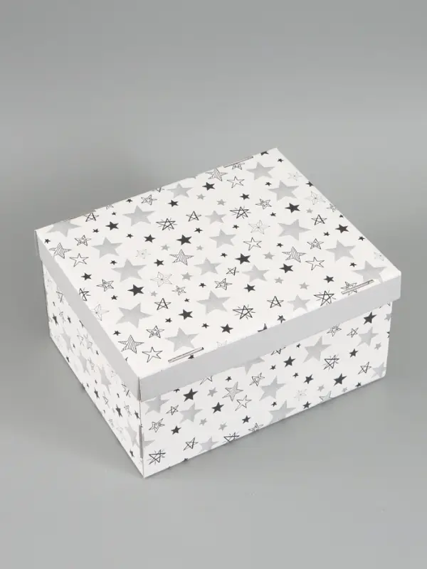 Коробка складная &laquo;Серые звёзды&raquo;, 31 х 25,6 х 16 см