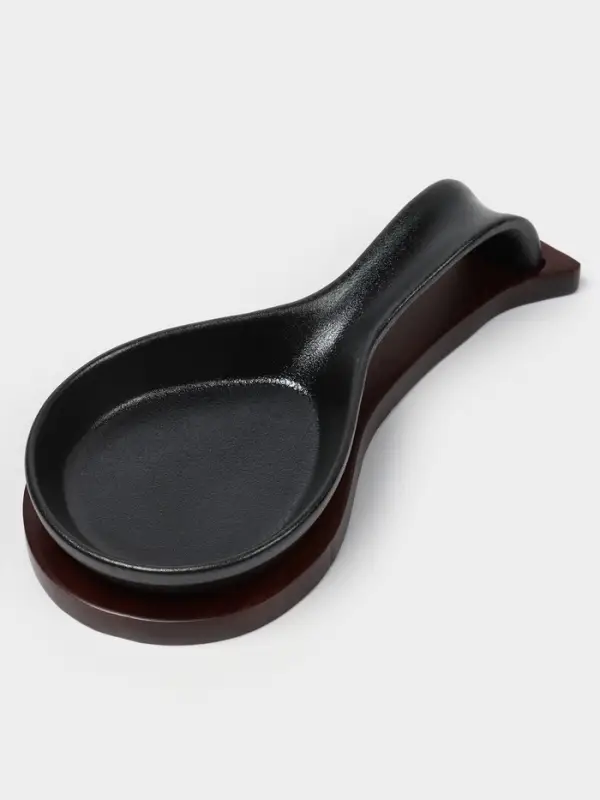 Подставка под ложку с поддоном Magistro &laquo;Галактика&raquo;, фарфор, 23.5&times;10.5&times;5 см, чёрная