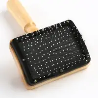 Щётка - пуходёрка &laquo;Премиум&raquo;, основание 80&times;60 мм, с каплями, для длинношерстных животных, дерево