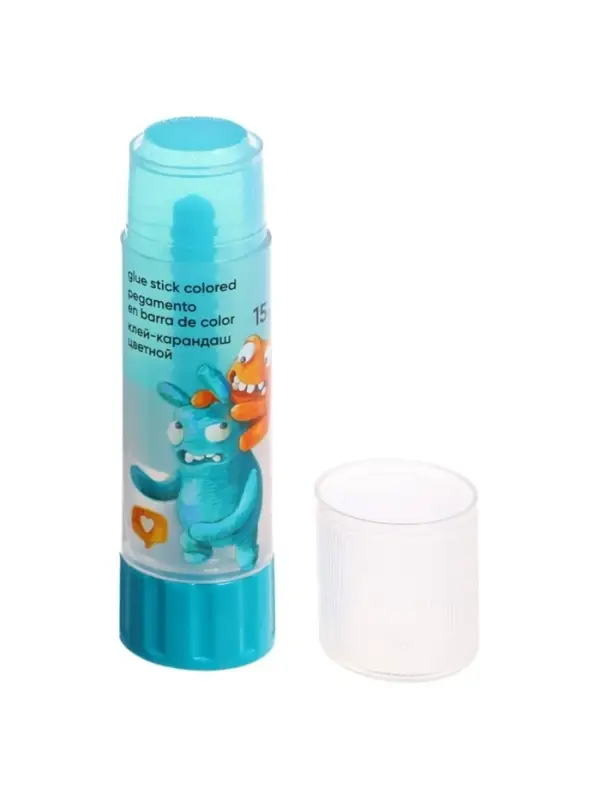 Клей-карандаш, ErichKrause EasyStick Jolly Friends, PVP, цветной, экономичный расход, 15 г, МИКС