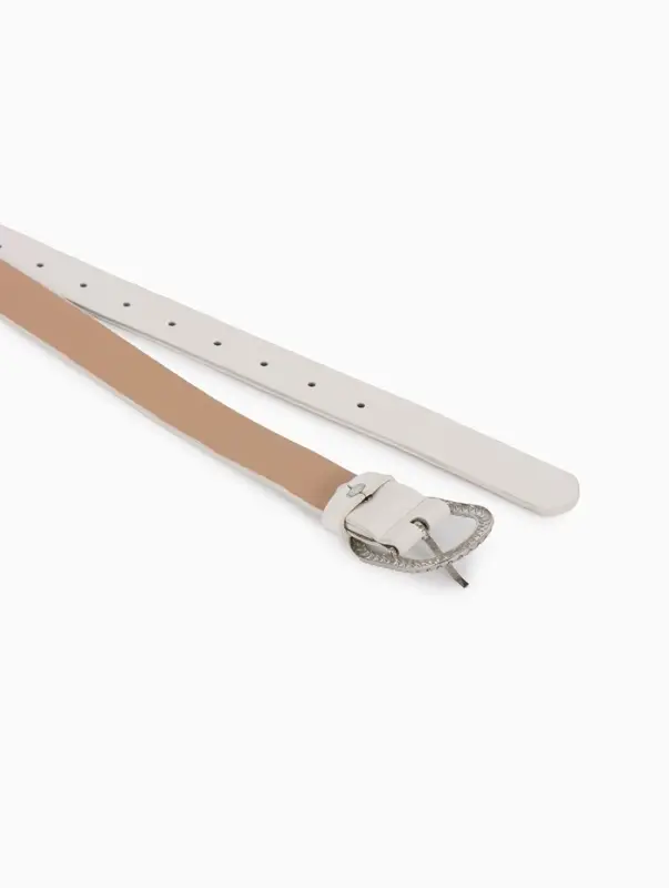 Ремень женский, 110&times;2.9 см, с винтом, классическая пряжка металл, белый