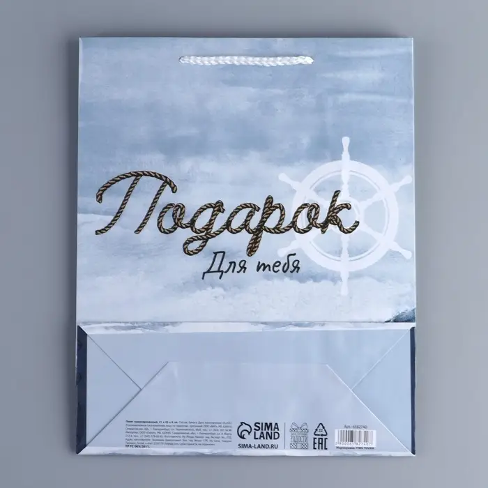 Пакет подарочный ламинированный, упаковка, Present for you, ML 21&times;25&times;8 см