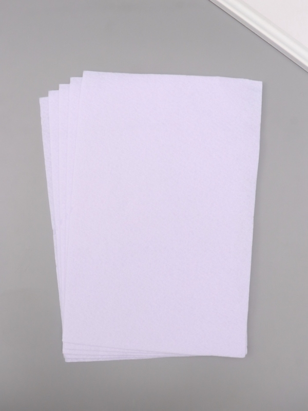 Фетр мягкий 1.5 мм Фетр мягкий 1.5 мм "Белый" набор 5 листов 20х30 см