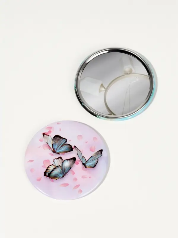 Зеркало карманное «Бабочки», d=7 см, МИКС