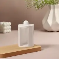 Органайзер для ватных дисков, с крышкой, d=6.7&times;11 см, белый