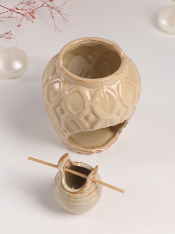 Аромалампа керамика Аромалампа керамика "Кувшин" бежевая 9х9х11 см