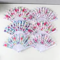 Веер пластик, текстиль "Ситец цветочный" МИКС 23 см Веер пластик, текстиль "Ситец цветочный" МИКС 23 см