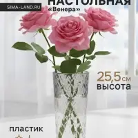 Ваза для цветов &laquo;Венера&raquo;, 25.5&times;11.5 см, диагональ, пластик, прозрачная