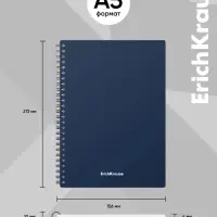 Тетрадь на спирали ErichKrause. Classic А5, 60 листов, в клетку, пластиковая обложка, блок офсет, МИКС