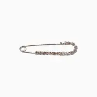 Булавка &laquo;Классика&raquo;, россыпь, 4.5 см, белая в серебре