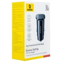 Переходник автомобильного зарядного устройства на 2 Type-C 30W C00072300123-01 Baseus черный