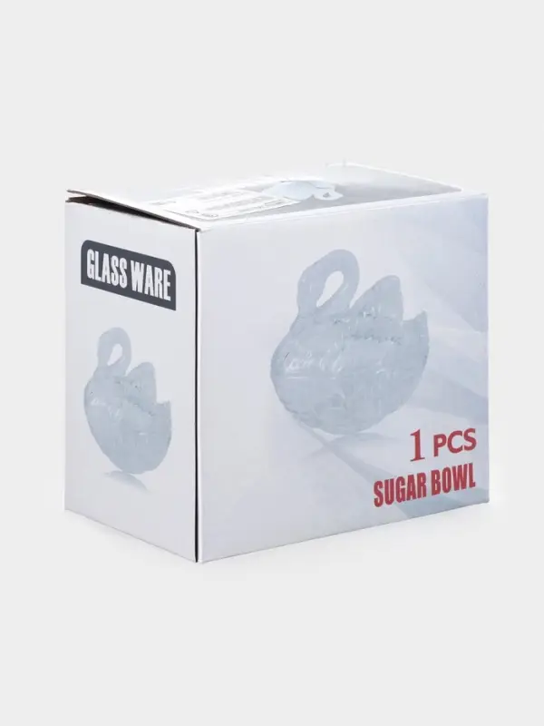 Икорница стеклянная  Икорница стеклянная "Лебедь" 13,5х8,7х13 см, прозрачная