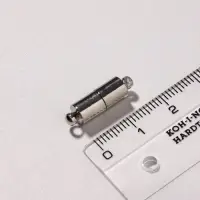Замок-концевик магнитный 16&times;6 мм, d петель=1.5 мм (набор 3 шт.), цвет стальной
