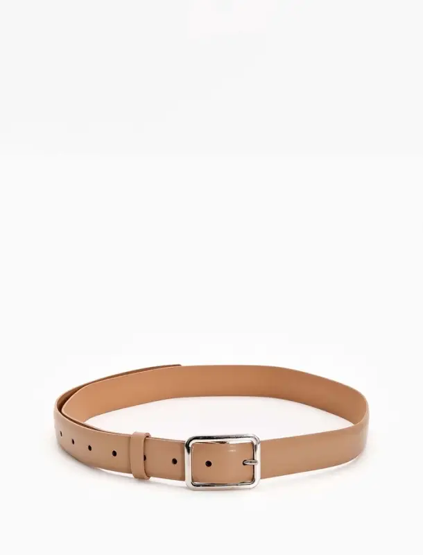 Ремень женский, 110&times;3 см, пряжка металл, серебристая, бежевый