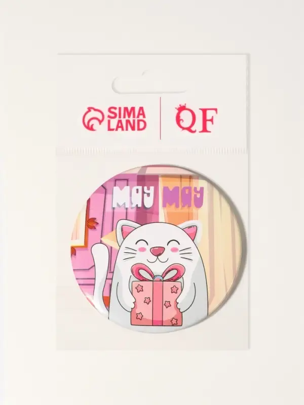 Зеркало карманное «Котик», d=7 см, разноцветное Зеркало карманное «Котик», d=7 см, разноцветное