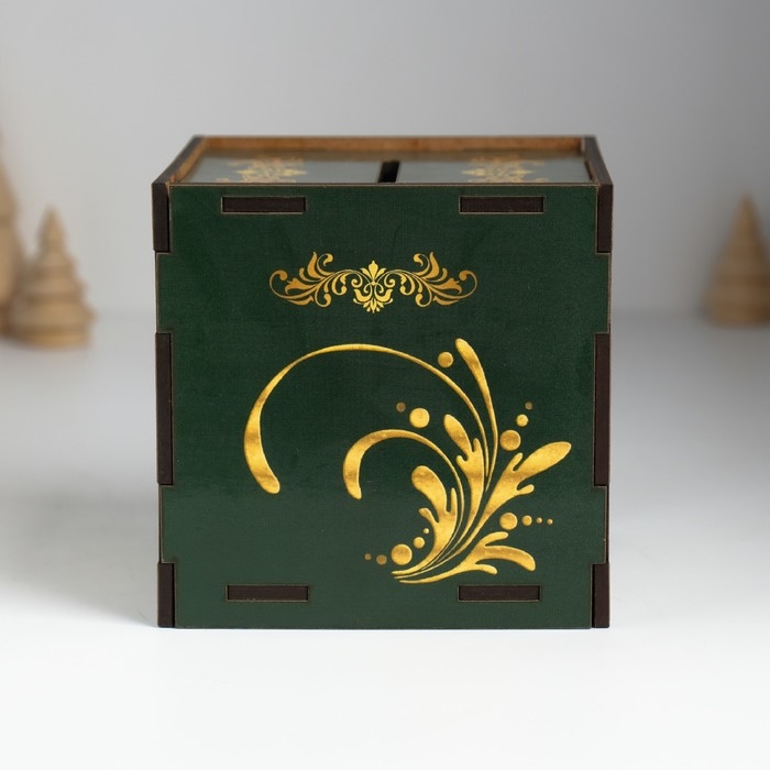 Копилка куб  Копилка куб "Змея. С Новым годом" 10х10х10 см