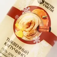 Гель для душа ЧИСТОЕ СЧАСТЬЕ, 300 мл, аромат тыквенный капучино, Новый Год