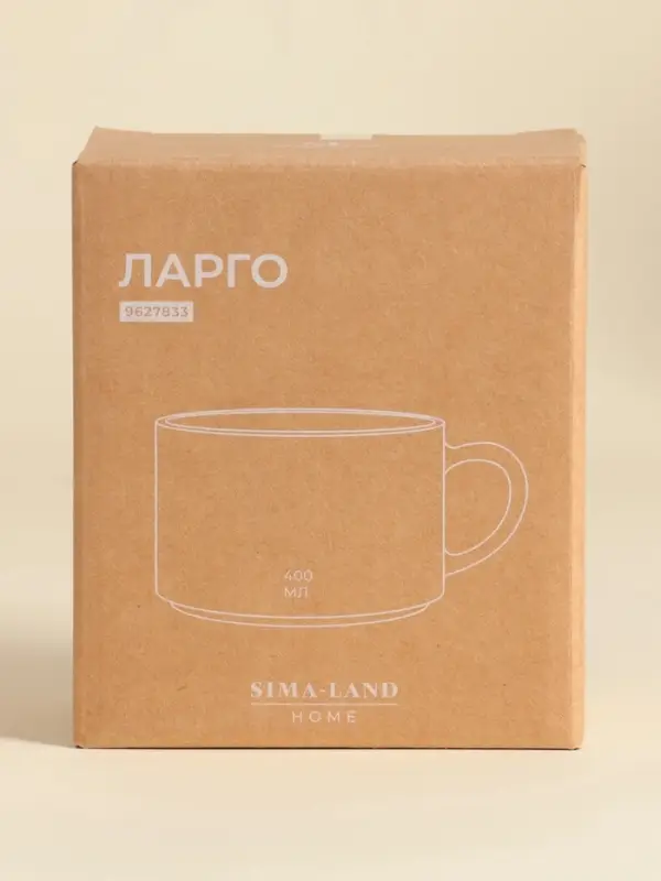 Кружка &laquo;Ларго&raquo;, 400 мл, 13.2&times;7 см, стекло, прозрачная